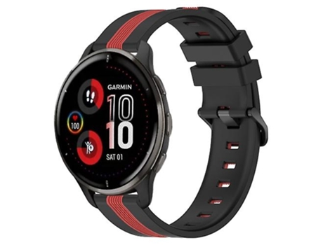 Correa Smartwatch Para Garmin Venu 2 Plus 20Mm Negro-Rojo VENISYMLIS