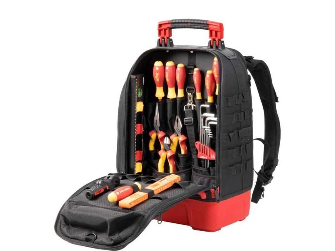 Conjunto de Mochilas de Hombre WIHA Ferramentas Equipada Eletricistas Blanco - 28pcs (530 mm)