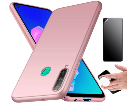 Kit Carcasa Y Protector Huawei P40 Lite Ultimatte Turtleshell Rígido Y Popsocket Rosa