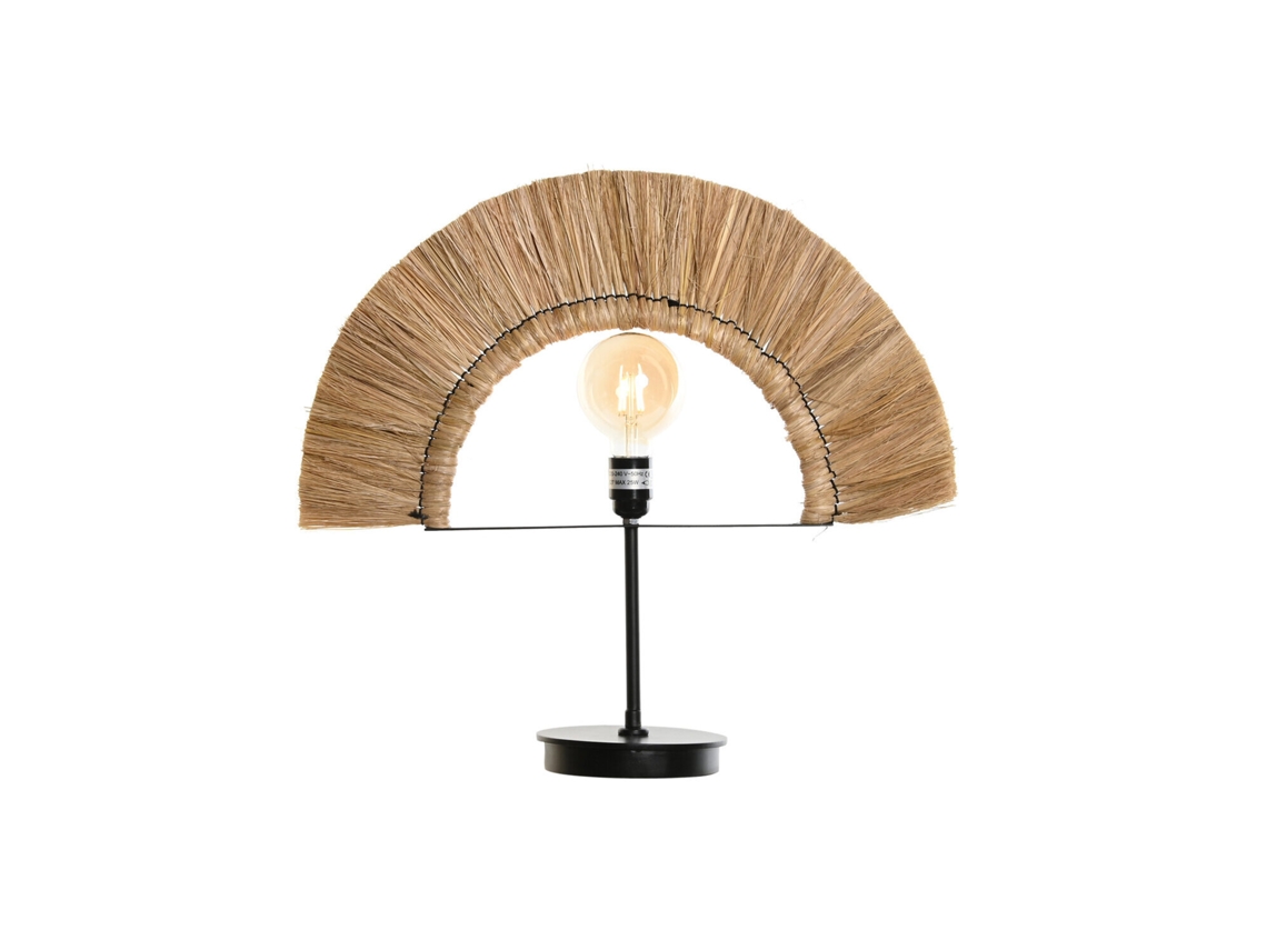 Lampara Sobremesa Yute Hierro Natural 57x17x52cm