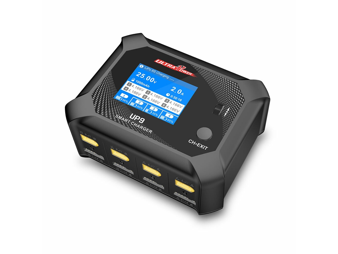 Cargador/descargador de batería balanceado Ultra Power Up9 CA 100 W CC 200 W 5A4 con 4 puertos LCD