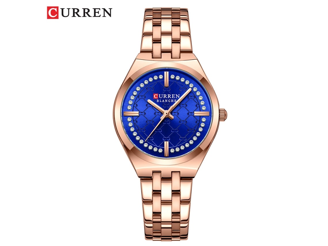 Reloj De Mujer Con Correa De Acero, Esfera Estampada Con Estilo, Resistente Al Agua.