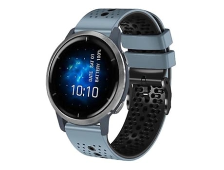 Correa De Reloj Inteligente Para Garmin Venu 2, Banda De Reloj De Silicona Perforada De Dos Colores, Azul Y Negro, 22Mm VENISYMLIS