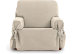 Funda de Sillón EYSA Mid con Lazos (110 x 70 x 120 cm - Poliéster y Algodón - Crudo)