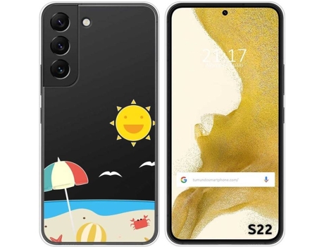 Carcasa Samsung Galaxy S22 5G TUMUNDOSMARTPHONE Dibujos Transparente Playa Multicolor
