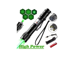 Linterna láser verde recargable por USB con alcance de 10.000 m. Puntero láser verde de largo alcance y alta potencia. Portátil y recargable. Mdug