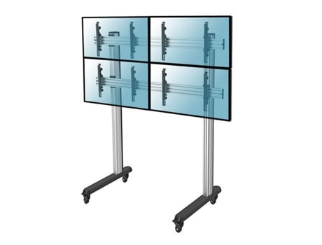 Soporte de suelo con ruedas para 4 pantallas de TV 45''-55'' , Altura 240cm