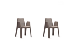 GARBAR PLAY Set 2 Silla Con Brazos Interior Exterior Chocolate