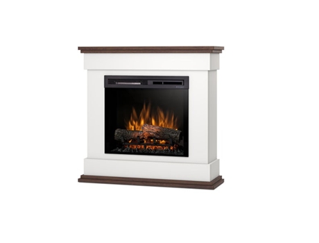 Chimenea LED eléctrica independiente LENOX 23' Blanco mate / Roble 93 x 90 x 29 OUTINFIRE