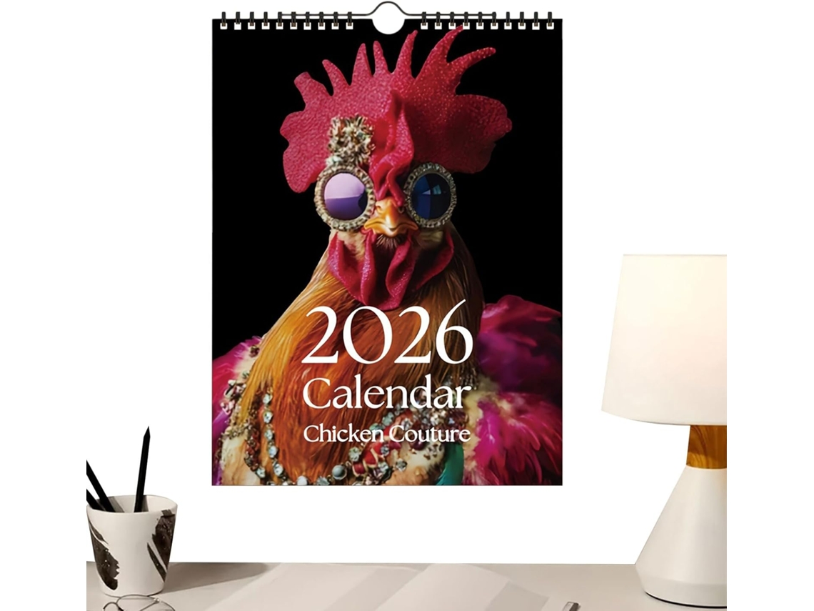 Calendarios 2026 - Planificador Mensual Con Temática De Pollos, Calendario 2026, Para Apartamento