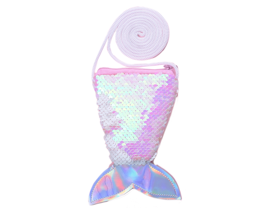 Monedero de cola de sirena con lentejuelas brillantes para niñas