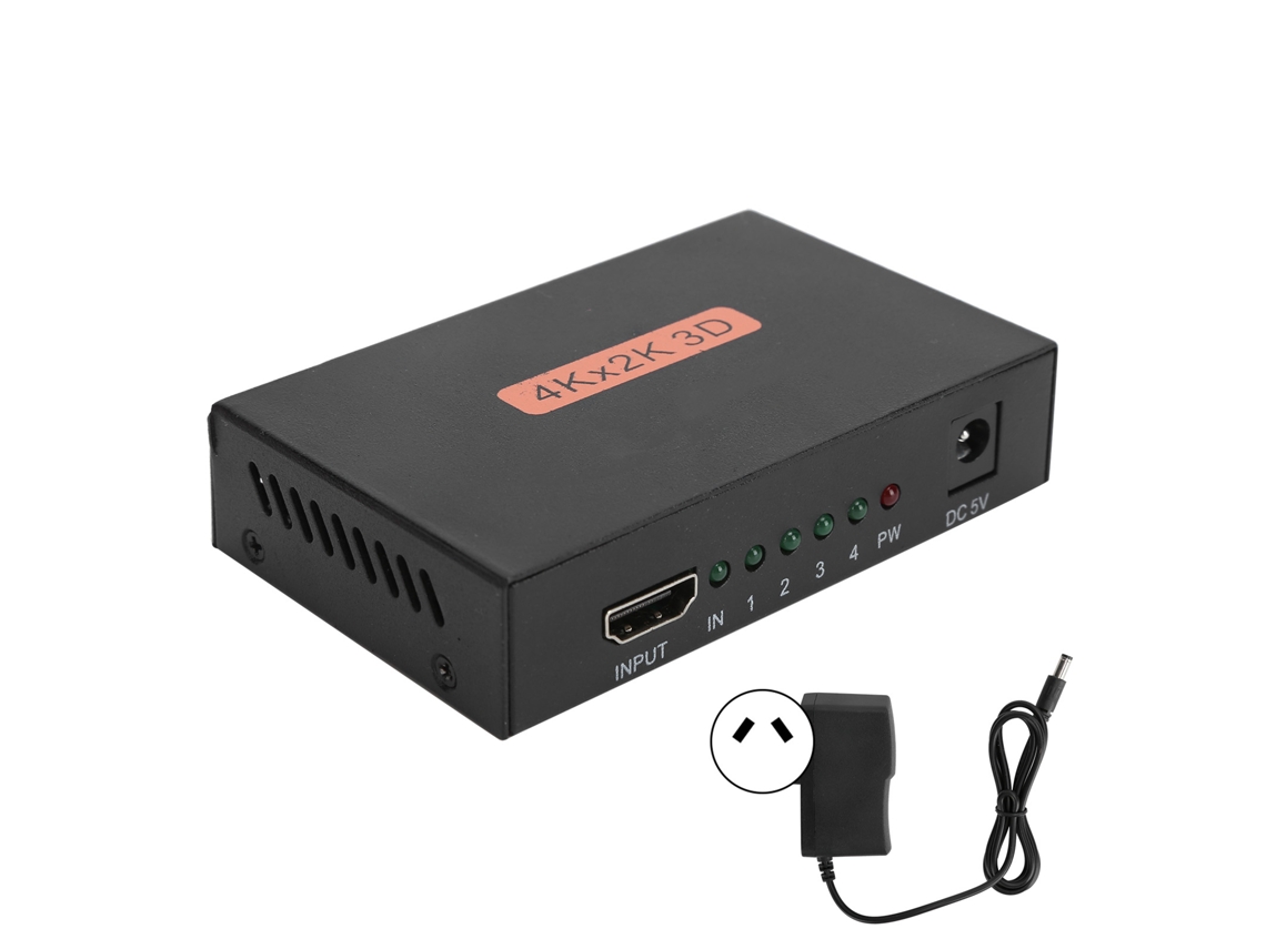 Divisor Hdmi (voltaje Amplio 100-240v Distribución De Vídeo 1x4)