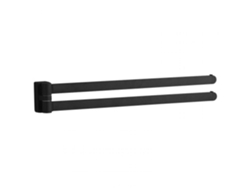 Toallero giratorio doble extraíble, de goma, cromado, negro, accesorios de baño | Estante de almacenamiento Gusshious