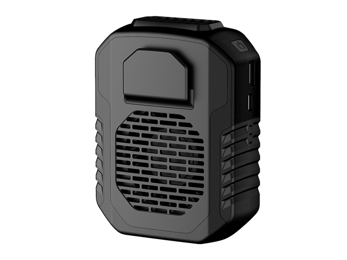 Ventilador Portátil Usb Recargable Para Cintura O Cuello 3 Velocidades Enfriador Portátil Para Exterior Negro
