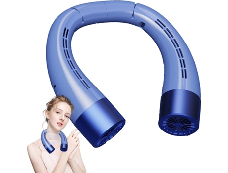 Ventilador Portátil 5 Altas Velocidades de Viento Batería de Larga Duración Aire Frío 180 Envolvente Azul TURMIN