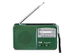 Radio BESTVITE con manivela solar y linterna multifuncional (verde)