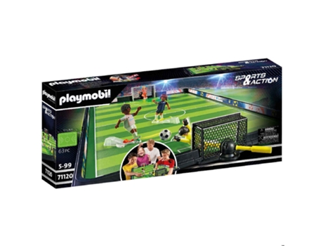 PLAYMOBIL Sports & Action Campo de Futbol (Edad Mínima Recomendada: 5 años - 63 Piezas)