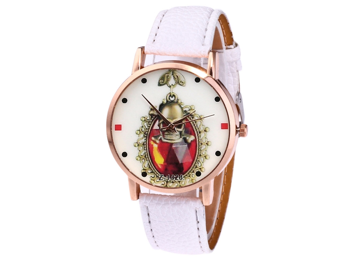 Reloj De Pulsera Unisex Informal De Piel Sintética Con Esfera Romana Y Movimiento De Cuarzo (blanco)
