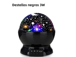 Lámpara de noche con proyección de cielo estrellado, aplique LED decorativo de pared con rotación MDUG (3w, negro)