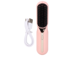 Cepillo alisador de pelo con iones negativos, doble uso, eléctrico, para el hogar, color rosa