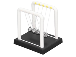 Dan26-newtons Cradle Balanza Bolas Ciencia Física Estudio Decoración Oficina Relajación Swing Ball Blanco 3.5x2.91x3.7in