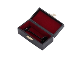 Ats-micrófono Miniatsura Ajustable Modelo Instrumento Musical Mini Con Caja De Almacenamiento Decoratsiva Negra