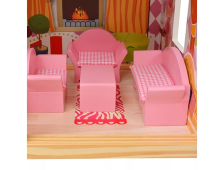 vidaXL Casa de muñecas de 3 pisos madera 60x30x90 cm