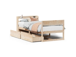 Maison Exclusive - Estructura De Cama Sin Colchón Madera Maciza De Pino 90x190 Cm