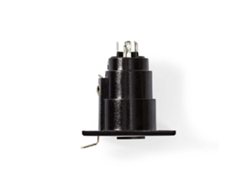 Conector XLR Recto Mujer Niquelado Chasis Diámetro de entrada del cable: 5,0 mm Metales Negro 1 PC. Bolsa de plastico NEDIS