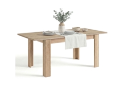 Mesa de comedor extensible 140-190x90 cm Sira Roble Canadian 190 x 78 x 90 cm