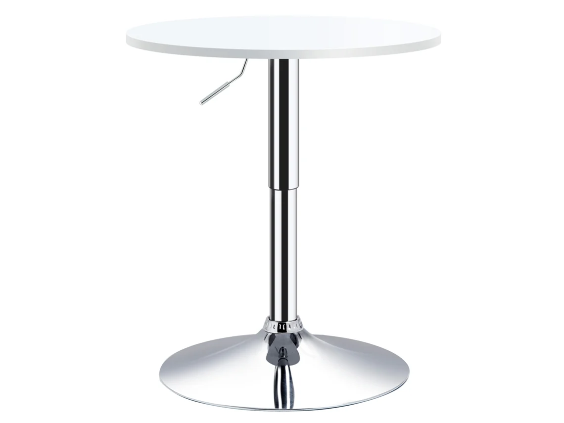 Mesa De Bar Ajustável Com Base Antiderrapante Branca