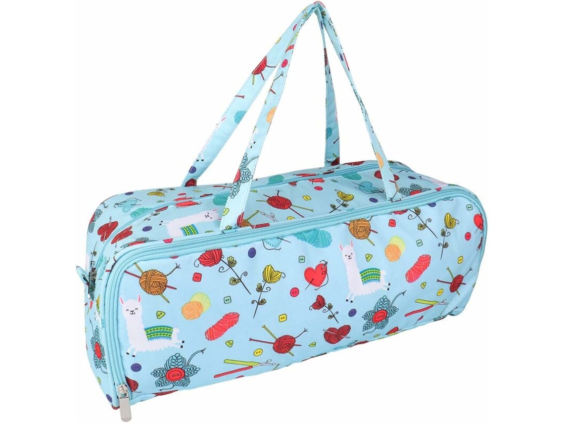 Bolsa De Almacenaje Para Lanas En Tela Oxford 600d - Organizador De Crochet Azul