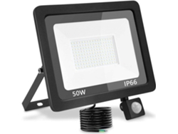 Proyector Led 50w 4500lm 6500k Blanco Cálido, Detector Movimiento, Ip66, Para Jardín/garaje/patio