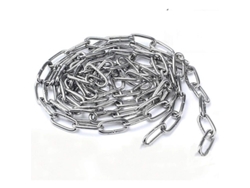 Cadena resistente de acero inoxidable 304 de 4 mm a 1 m con eslabones soldados para cerramientos, paseos de perros y uso doméstico.