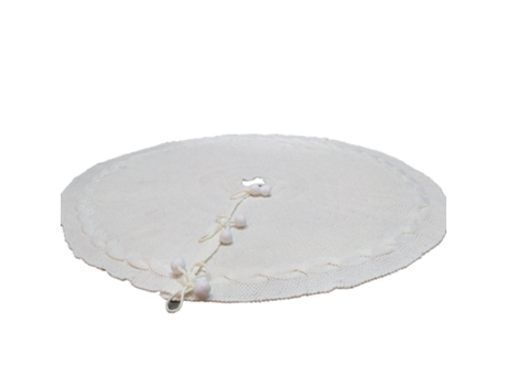 Falda de árbol de Navidad, tapete de árbol de Navidad de punto de 48 pulgadas para decoración de vacaciones de Navidad, blanco