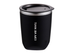 Taza térmica de acero inoxidable de 300 ml con tapa antigoteo MDUG (negra)