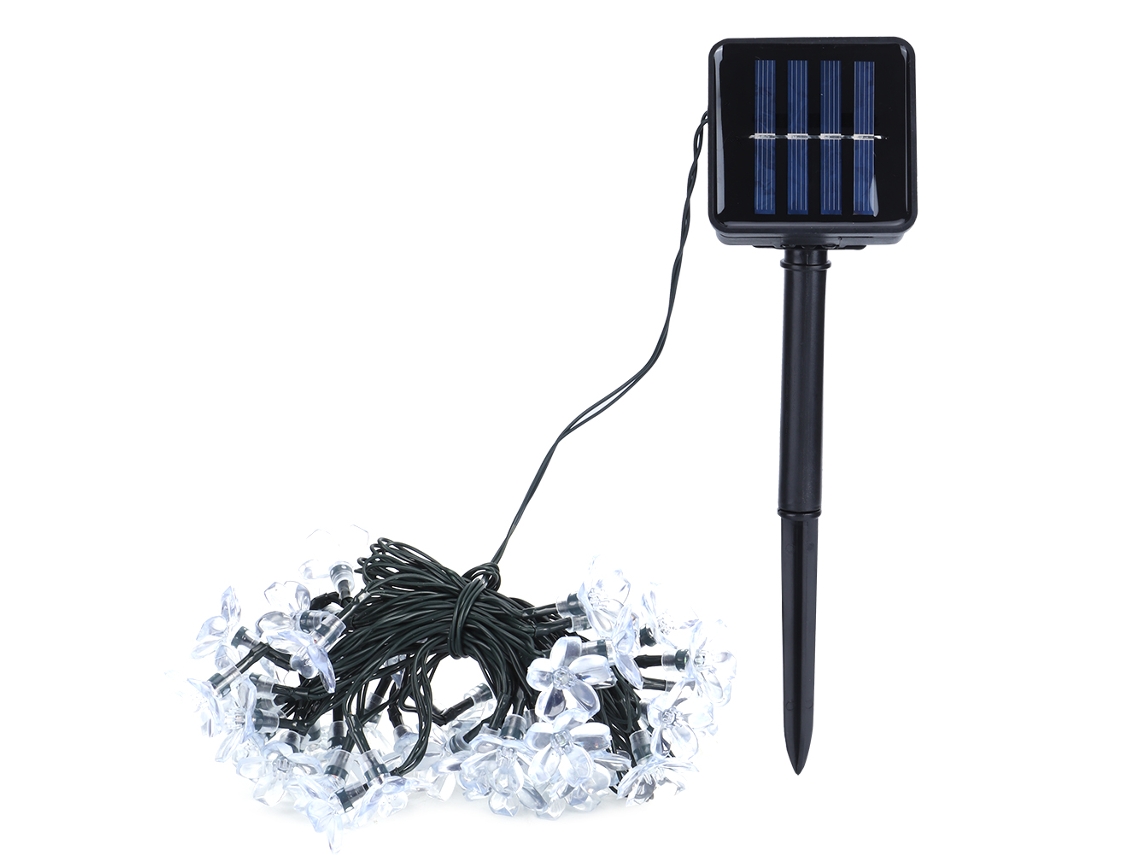 Luces De Cuerda Flores Solares Exteriores Impermeables 50led Para Decoración Navideña Jardín Patio