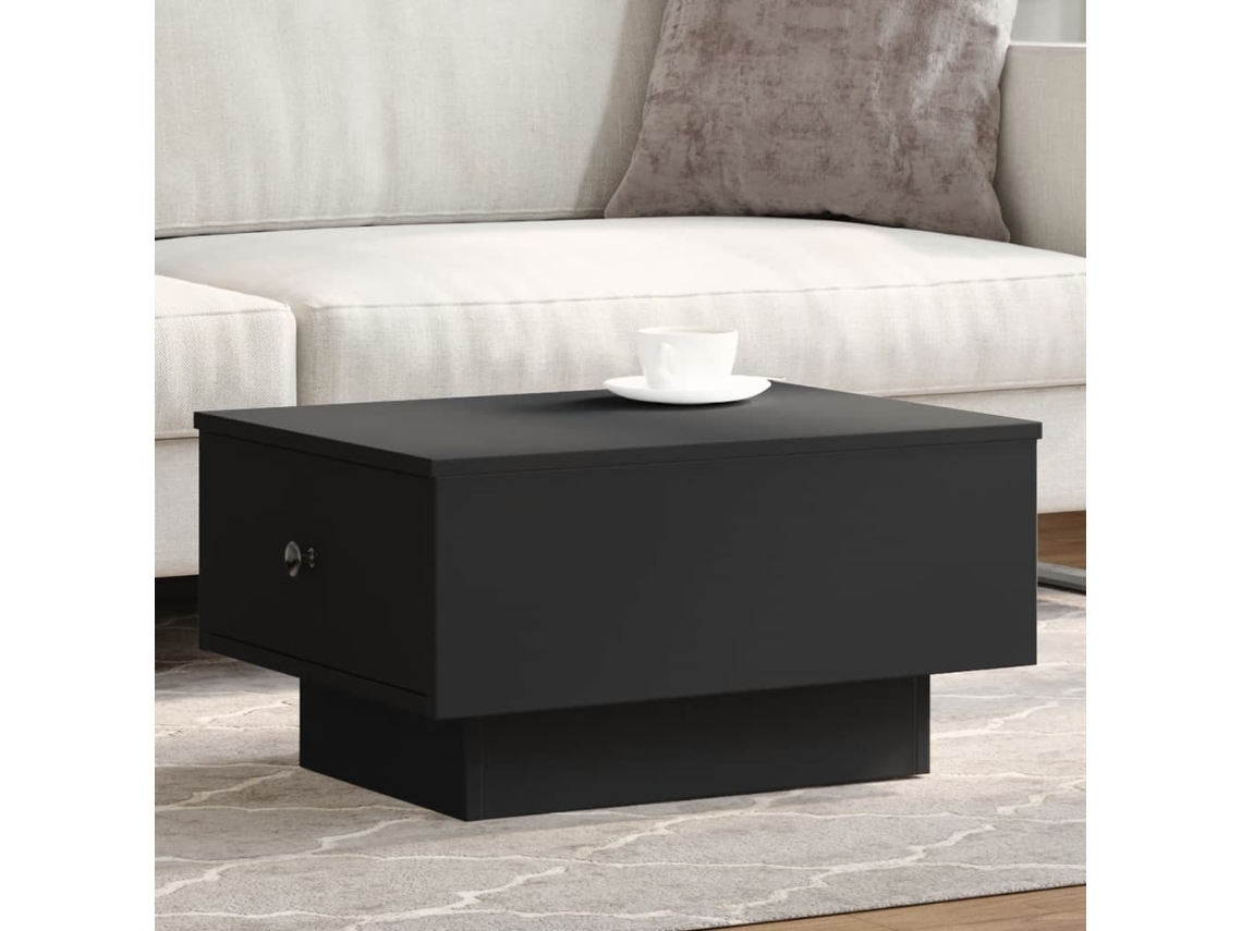 Mesa de centro de 60x45x31 cm, fabricada en madera sintética negra HARLANV1