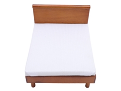 Cama De Madera Para Casa De Muñecas A Escala 1:12. Muebles Decorativos En Miniatura.
