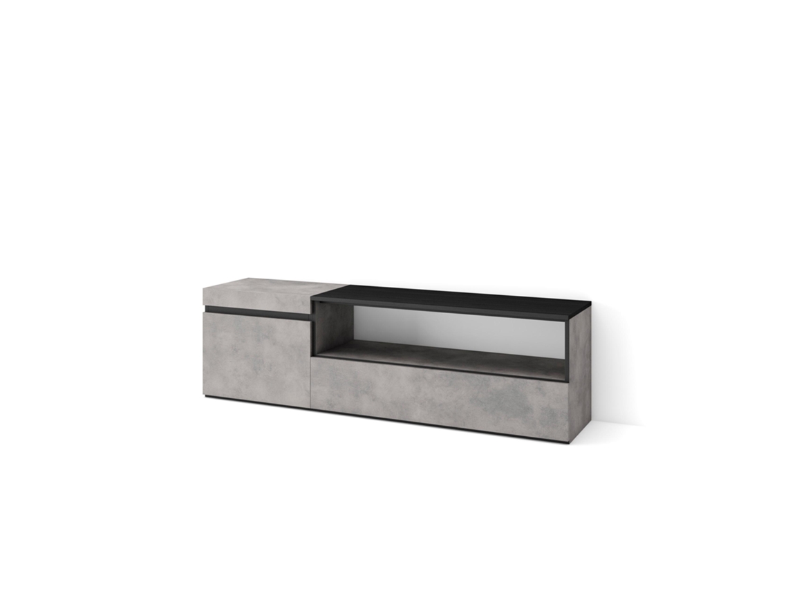 Mueble TV Televisión 150x45x35cm Para TV hasta 65 Con almacenamiento Cemento