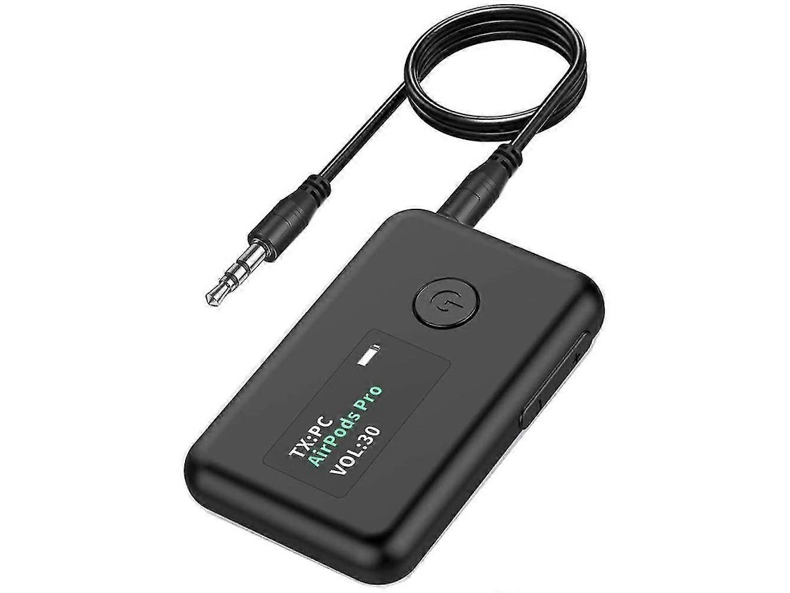 Transmisor y receptor Bluetooth 5.0 con pantalla OLED, adaptador inalámbrico Bluetooth 2 en 1 de 3,5 mm, Rosewell de baja latencia