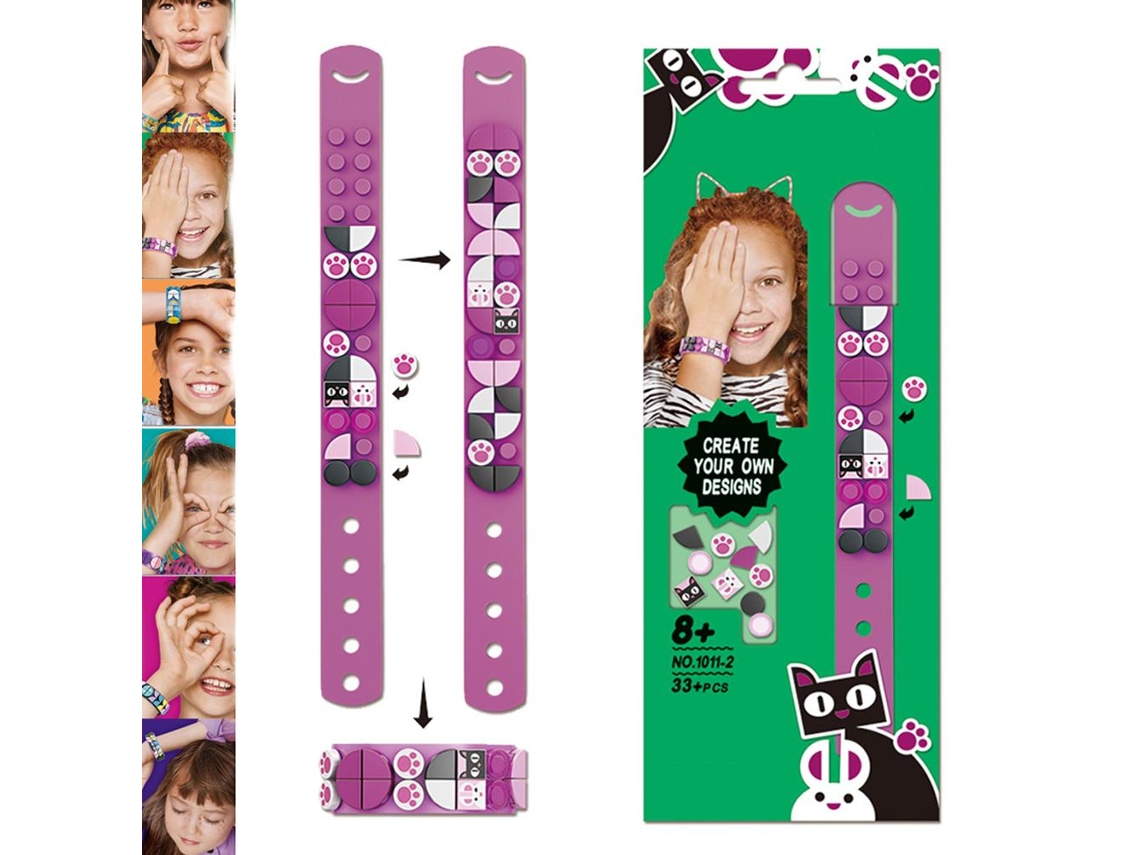 Ats-set De Pulseras Ajustables Juguete De Bloques Educativo Diy Para Niños Pulsera Artes Y Manualidades
