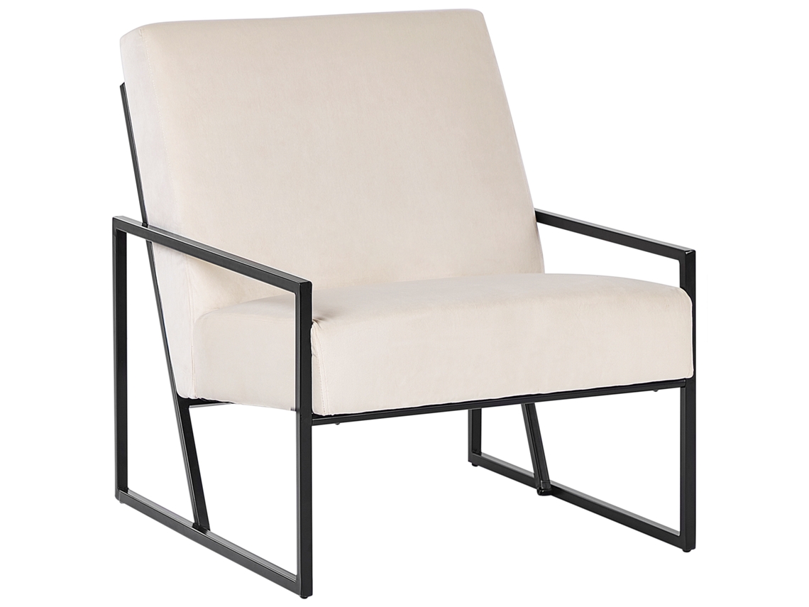 Sillón BELIANI Delary de Terciopelo Beige 69x83x83