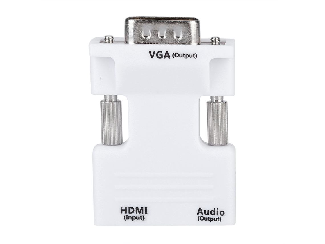 Adaptador Convertidor Hdmi A Vga 1080p Con Audio Hd, Chip Digital Inteligente Luz Dourada