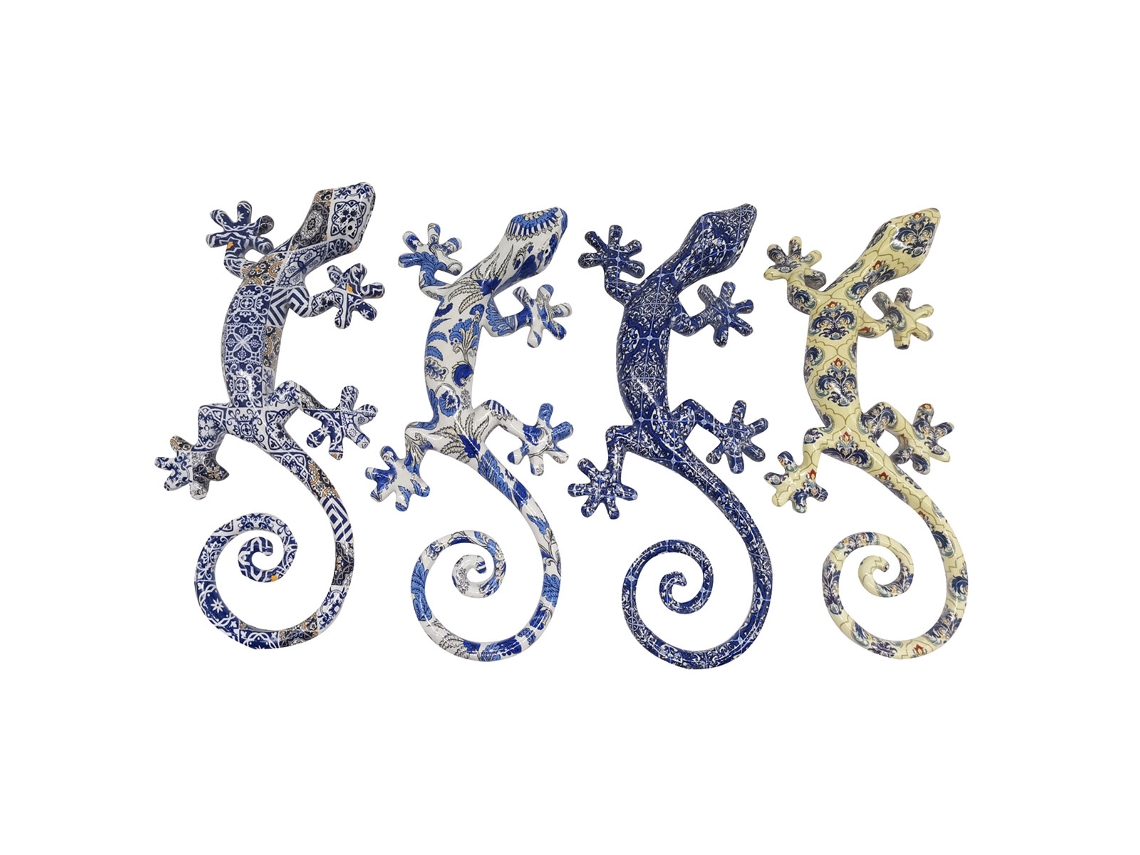 Signes Grimalt BY SIGRIS - Lagarto Trencadís Pack 4 Unidades Figuras Animales Multicolor - 2x10x21 cm