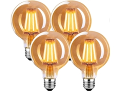 Rebe-bombillas Led E27 Vintage, Regulables 2700k Luz Blanca Cálida - Pack De 4