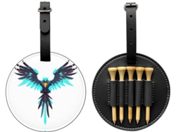 Bolsa para tees de golf Circuit Hawk Emblem negra, fácil de transportar | Sin marca