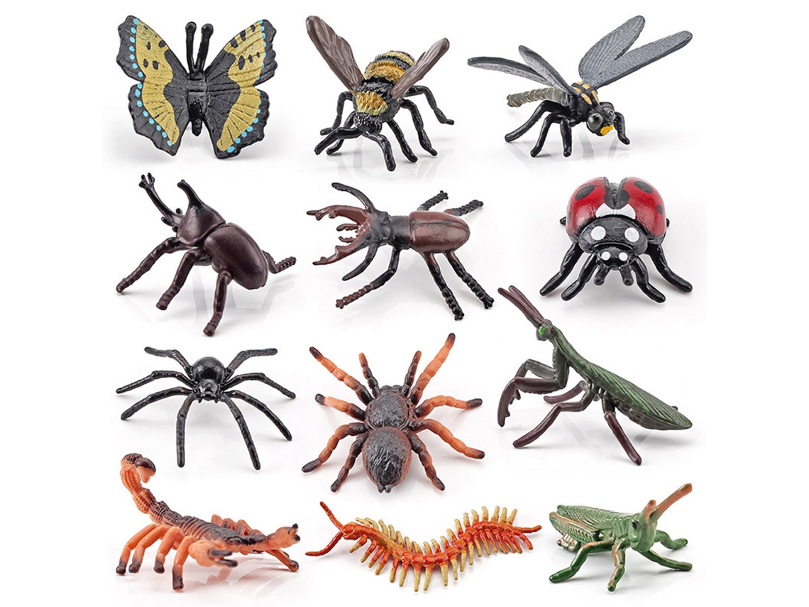 12 Figuras Realistas De Insectos De Pvc, Juguetes Educativos De Simulación De Arañas Y Mariposas.