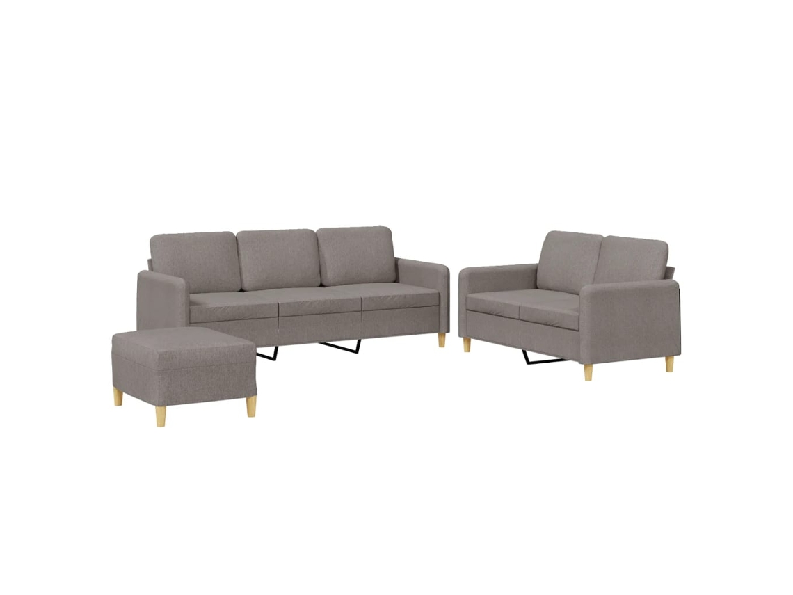 Maison Exclusive - Juego De Sofás Con Cojines 3 Piezas Tela Gris Taupe