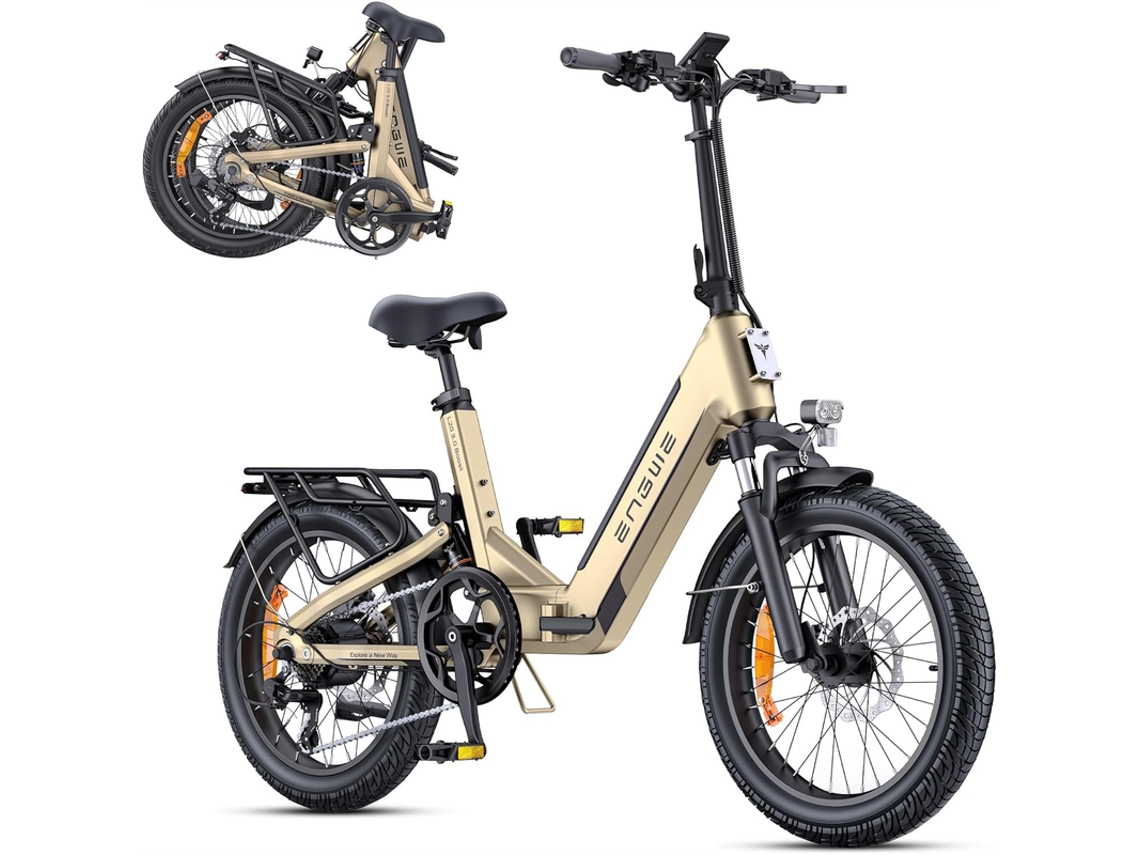 Bicicleta eléctrica plegable Engwe L20 3.0 Boost 48v 13.5ah, autonomía de hasta 135 km, tiempo de carga de 2 horas, sensor de par y frenos hidráulicos.